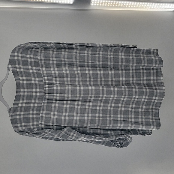 Lane Bryant Gray Checkered Button-Up Shirt - Picture 8 of 15